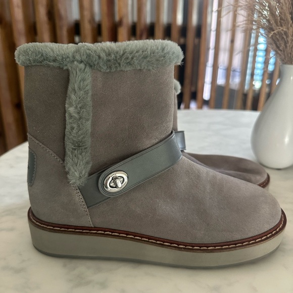 Coach Shoes - Coach Suede Boots Gray Size 5.5.